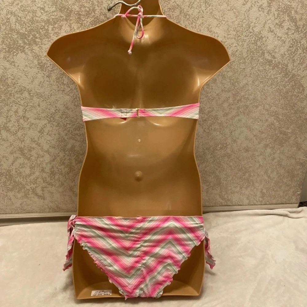 Victoria's Secret Pink and Green Chevron Bikini